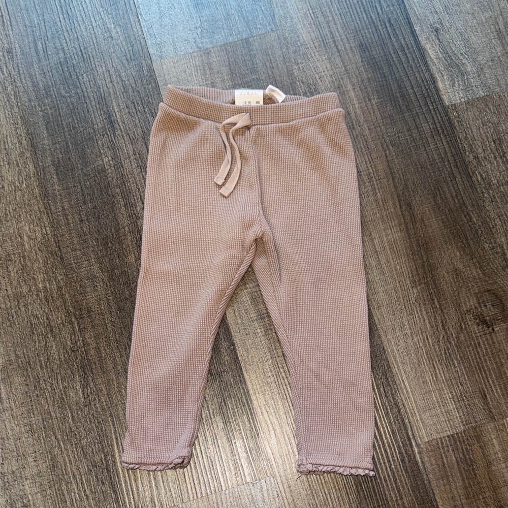 Zara Kids Waffle Knit Leggings - Mauve Pink